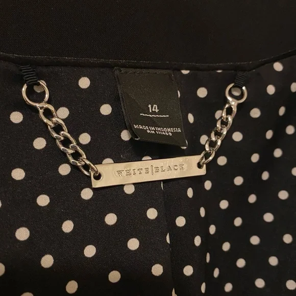 Black White House Black Market open-front blazer with a polka dot lining 14 - Picture 2 of 8